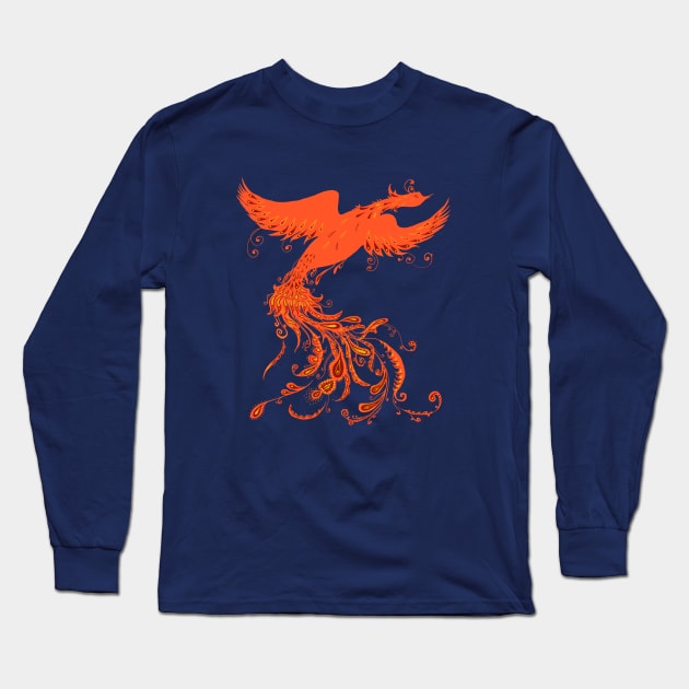 Fire Bird Long Sleeve T-Shirt by beesants